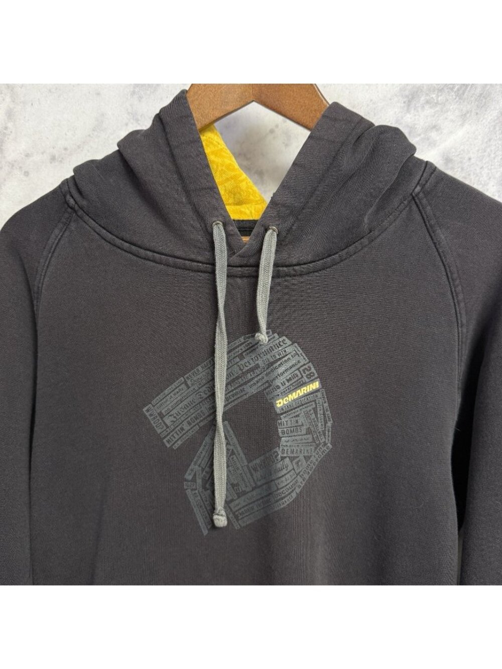 Vintage DeMarini Hoodie Mens Small Black Baseball Sweatshirt Y2K 90s